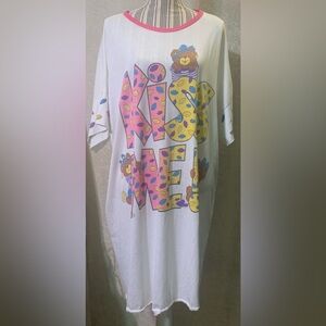 Vintage Night Star Teddy Bear “Kiss Me” Sleep Shirt 4X Grandmacore 1990